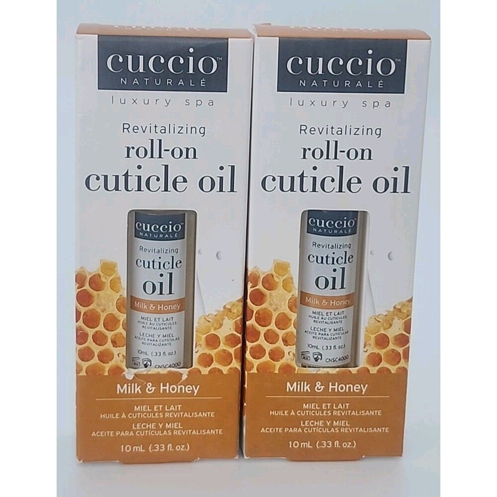 Lot Of 2 Cuccio Revitalizing Roll-On Cuticle Oil Milk & Honey 10ml